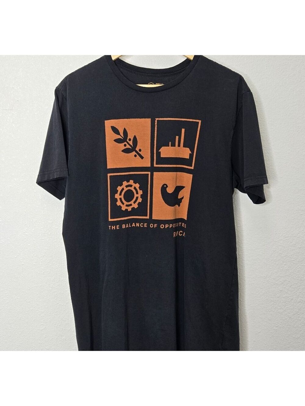 RVCA ANP Balance of Opposites Graphic Tee XL Black Surf Skate Streetwear